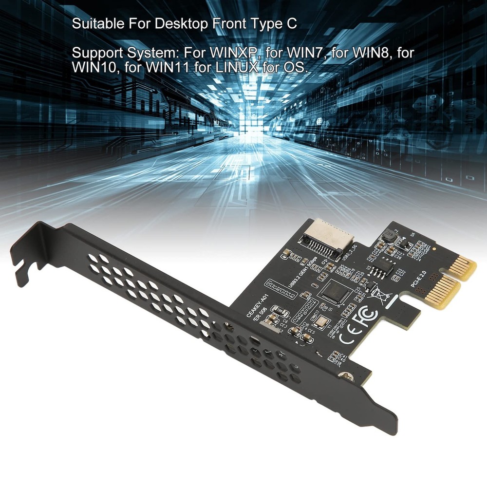 PCIe To USB 3.2 Expansion Card 5Gbps Type C Front Panel Adapter X1 To Type E