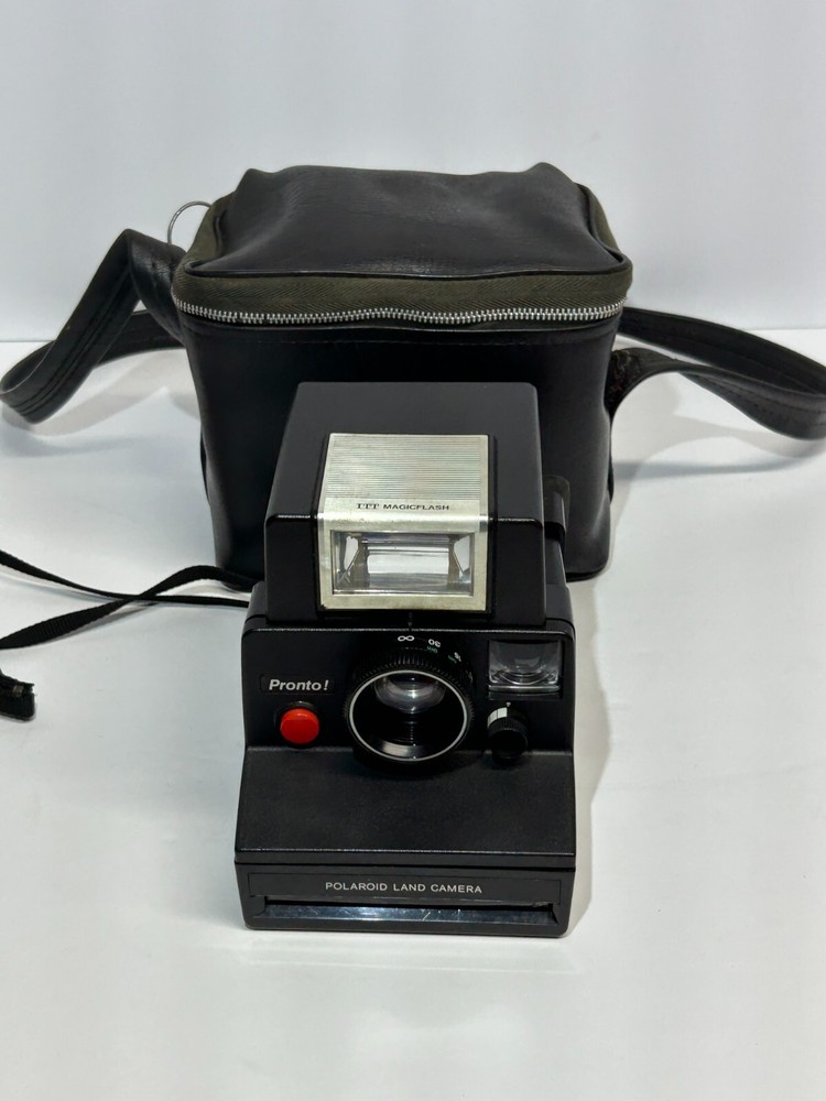 Vintage Polaroid Pronto! RF Instant Land Camera w/ Case Flash & flash - Untested