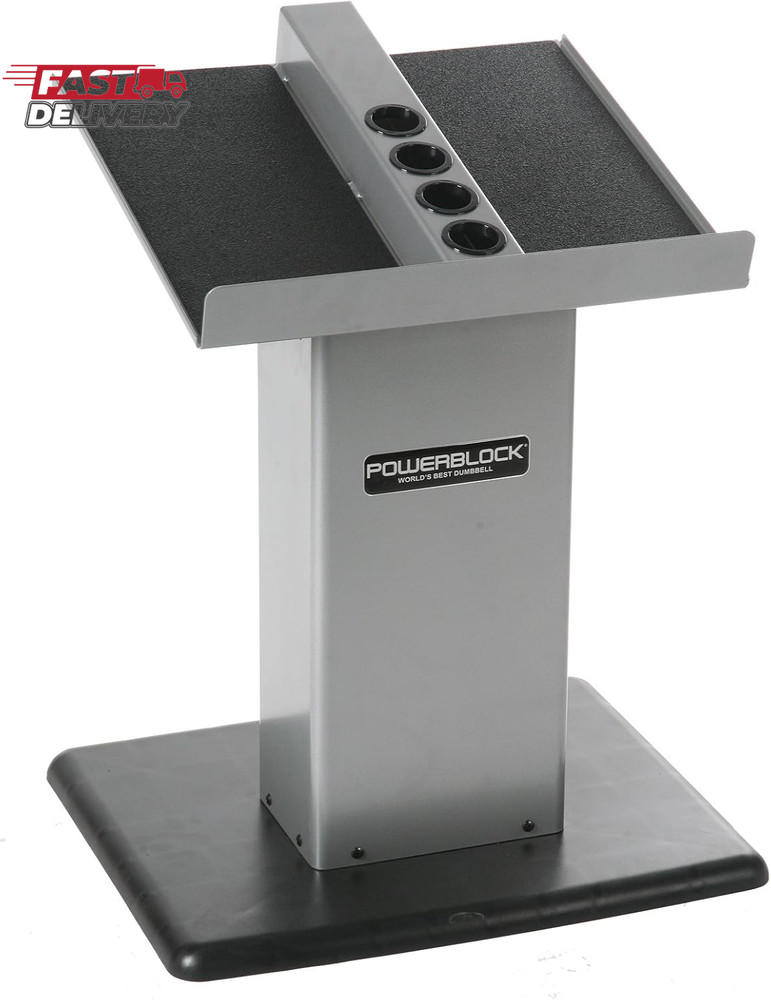 POWERBLOCK Large Column Stand, Dumbbell Rack & Weight Rack,Silver/Black