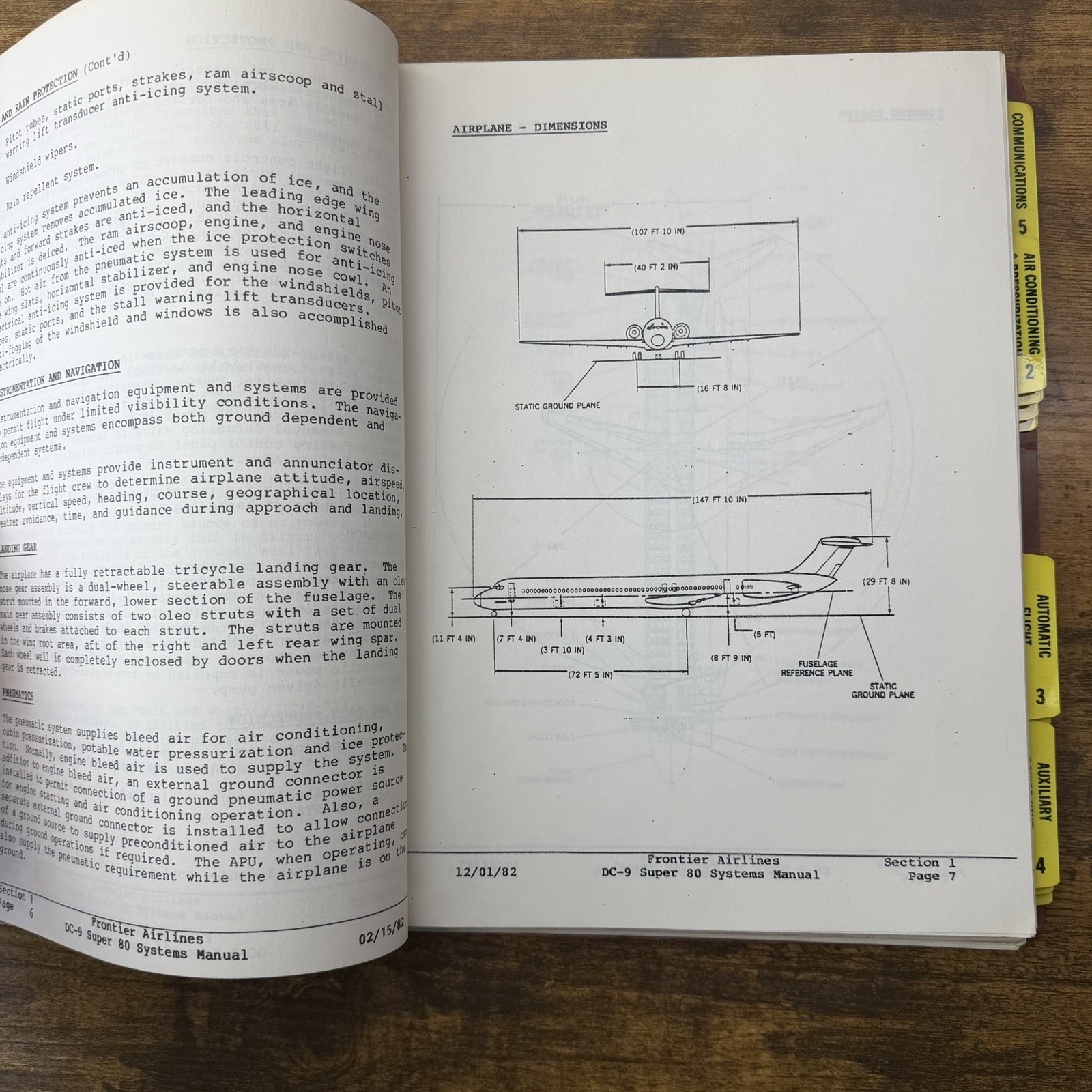 1982 Frontier Airlines DC-9 Super 80 (MD-80) Systems Manual