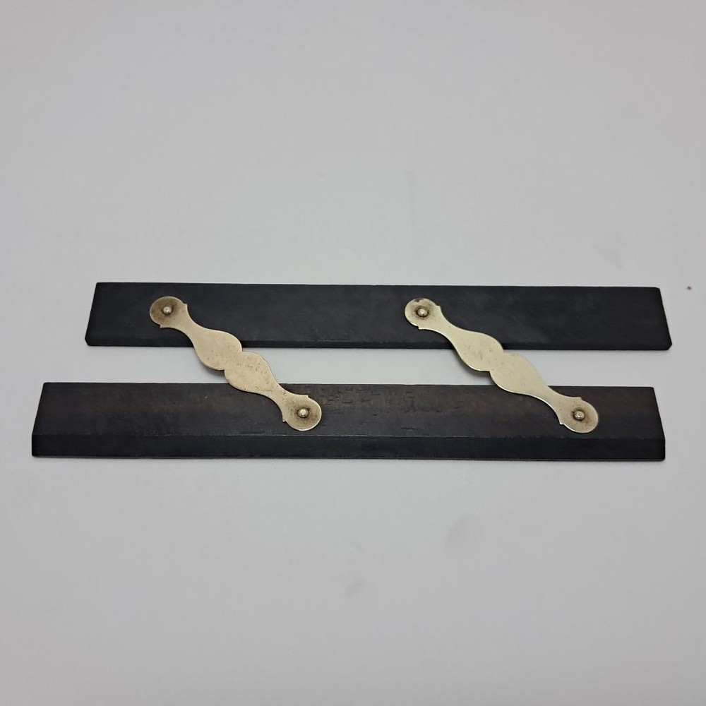 ANTIQUE EBONY AND BRASS 5 1/2" PARALLEL RULER