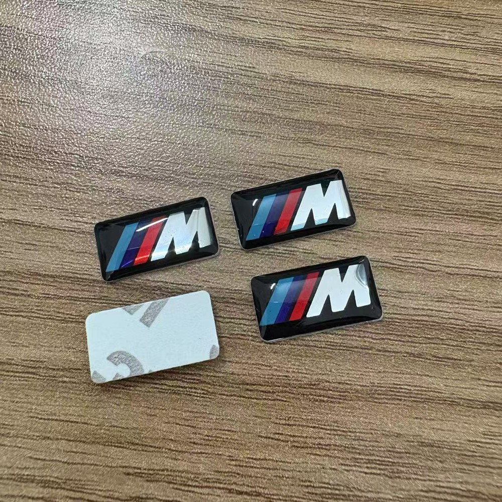 FOR BMW WHEEL M BADGE STICKER EMBLEM Decorative DECAL 17MM X 9MM 10PCS