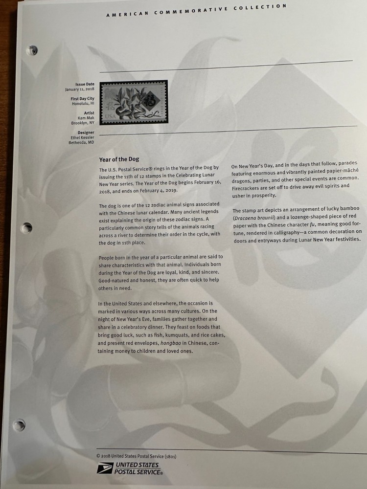 2020 American Commemorative collection album pages - 12 pages