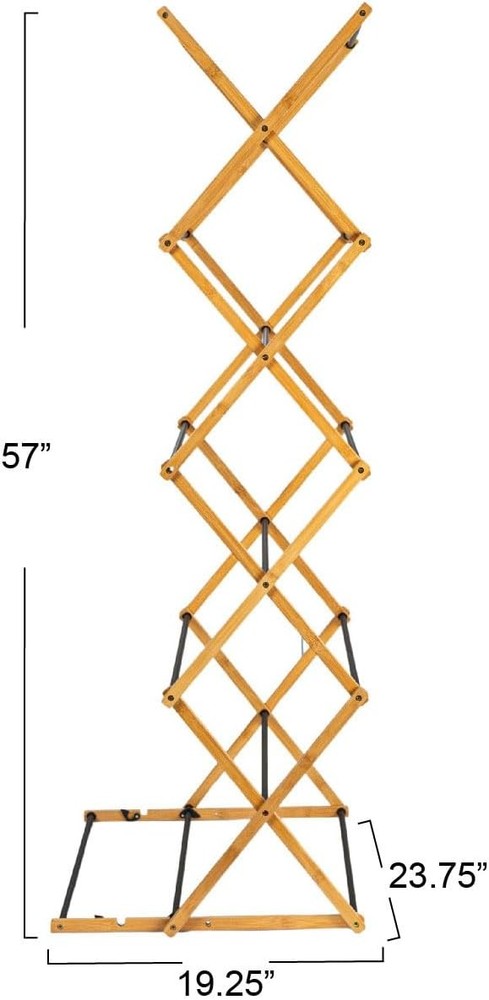 Bamboo Adjustable Folding Clothes Drying Rack Upscale Laundry Rack