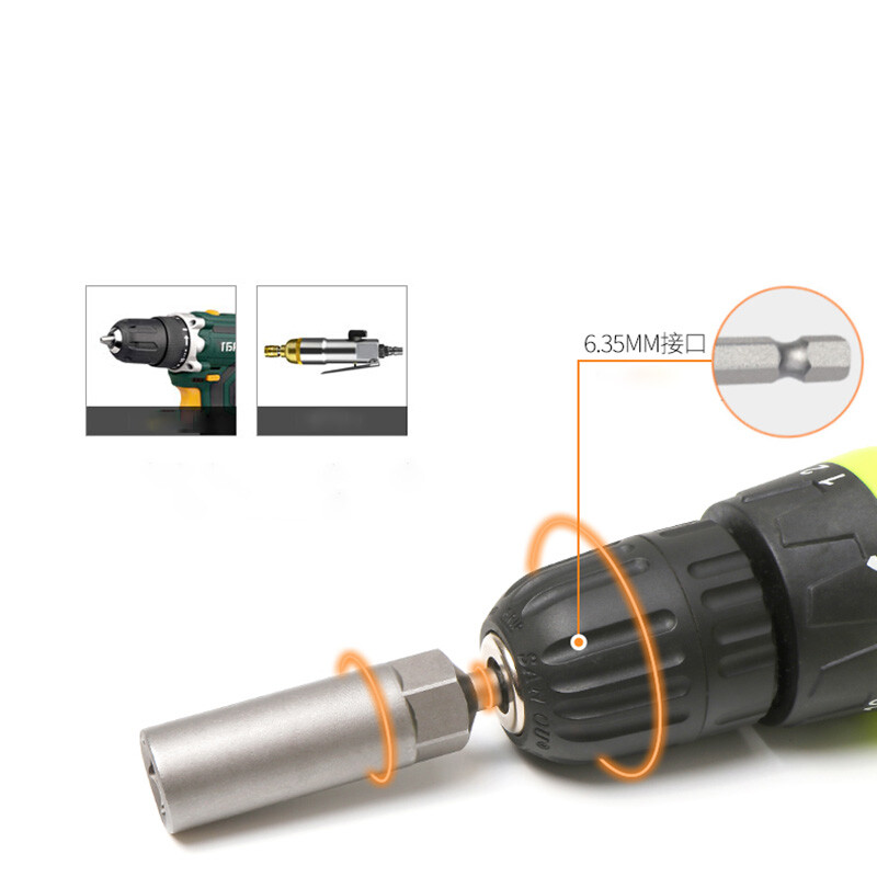 1/4" Hex Shank Magnetic Socket Nut Driver Drill Bit Adapter 6mm-24mm
