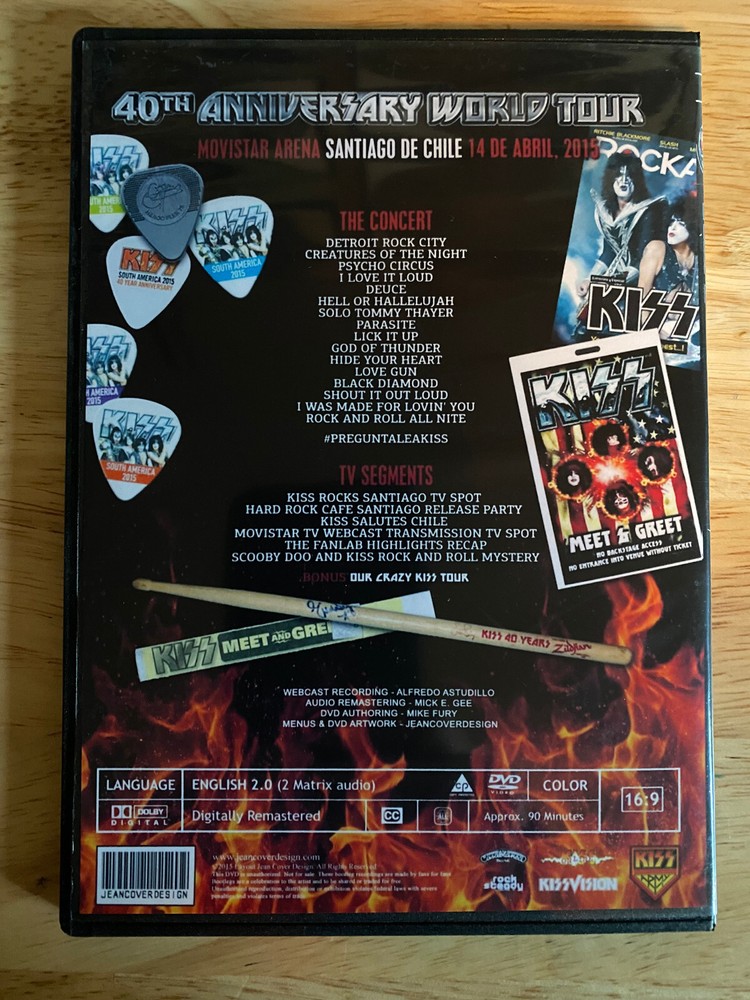 KISS - Live in Santiago 2015 40th Ann DVD Gene Simmons Paul Stanley Tommy Thayer