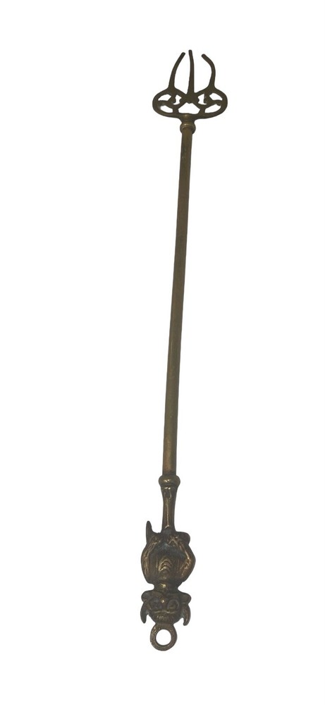 VINTAGE Devil Imp Demon BRASS TOASTING FORK Fireplace Campfire Tool MCM 17”