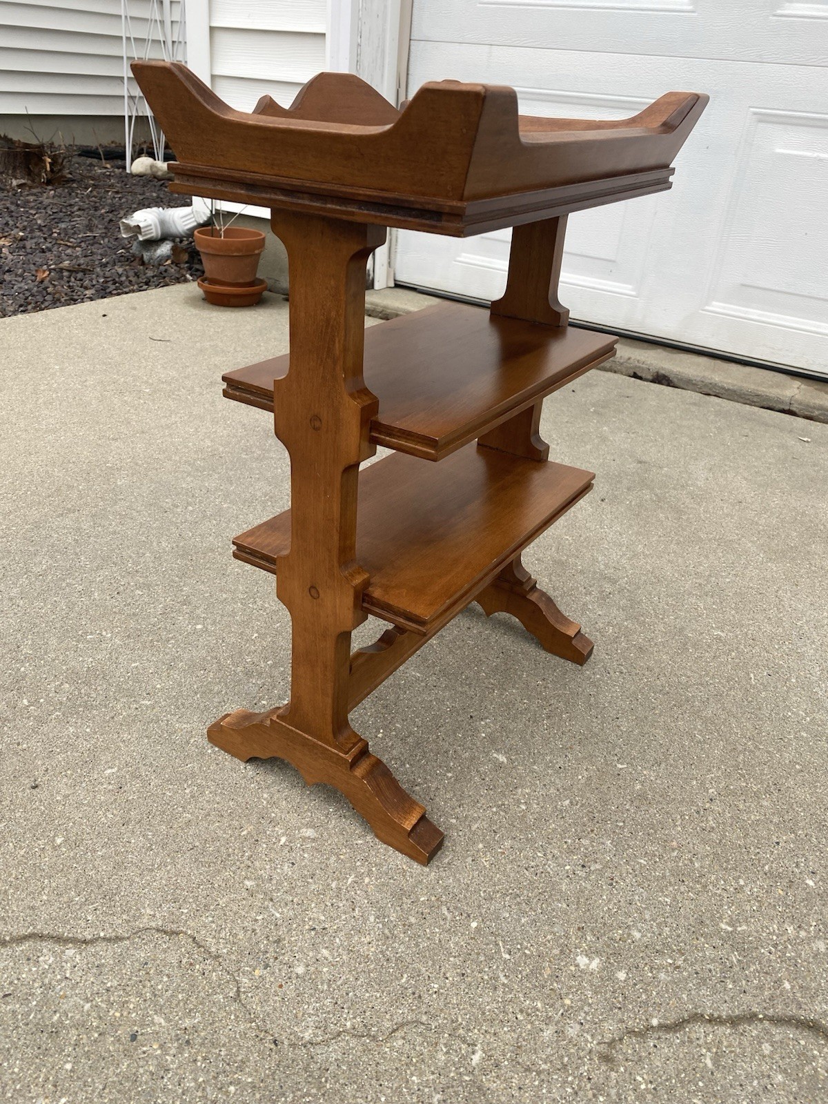 Tell City Chair Company Solid Hard Rock Maple Andover Unique 3 Tier Side Table