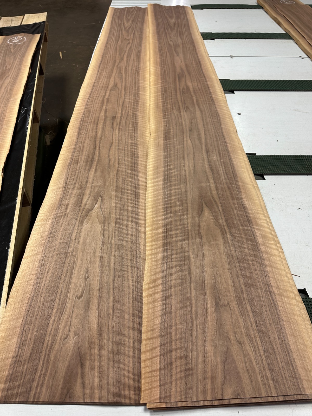 Walnut Raw Wood Veneer 2 sheets 103'' x 11'' 320J