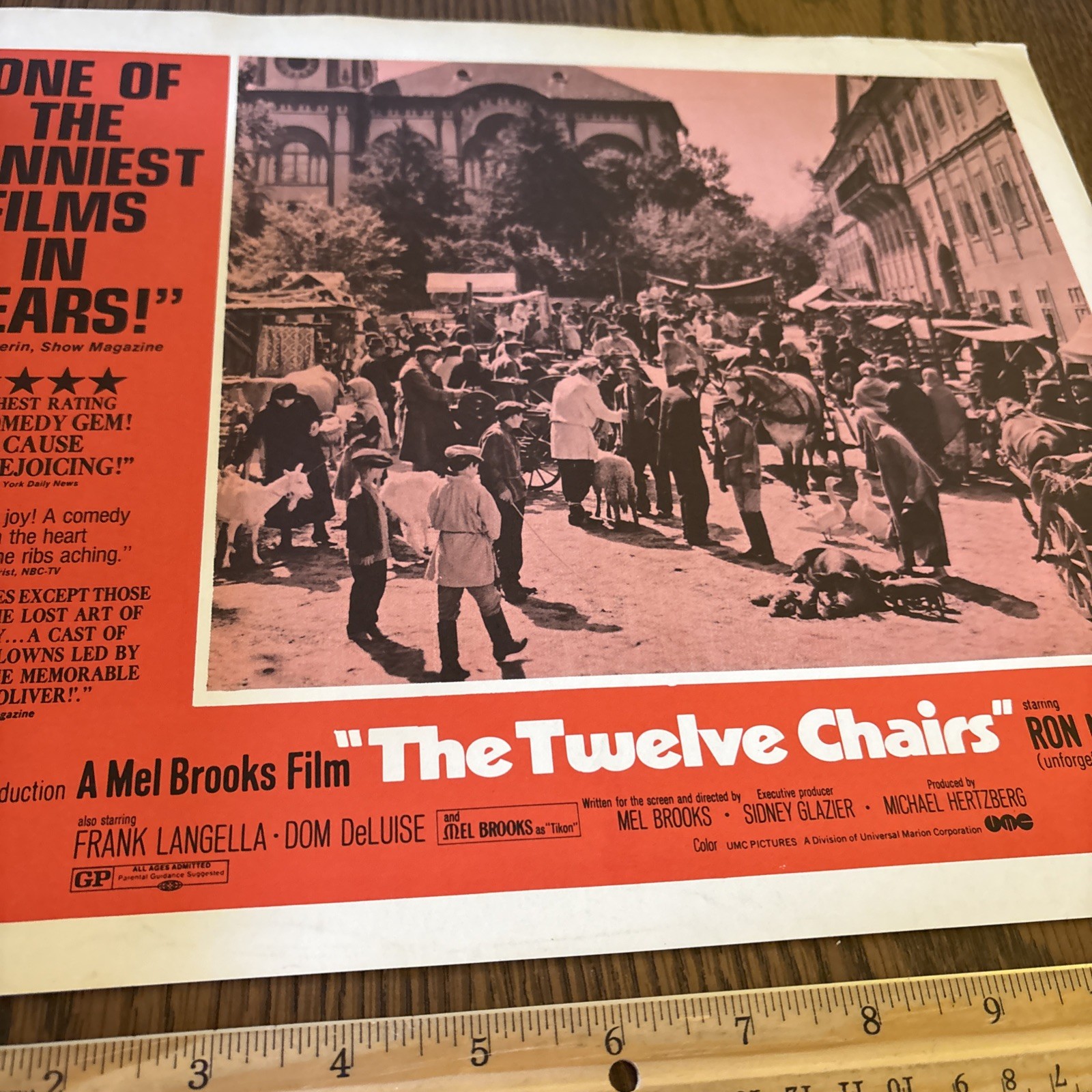 Vintage The Twelve Movie Lobby Card - Rare Mel Brooks Ron Moody Dom DeLuise