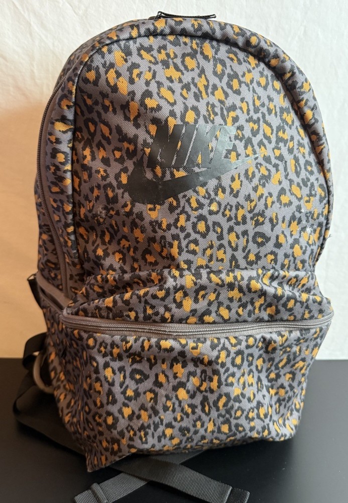 Nike Cheetah Leopard Print Backpack School Bag Adjustable Straps
