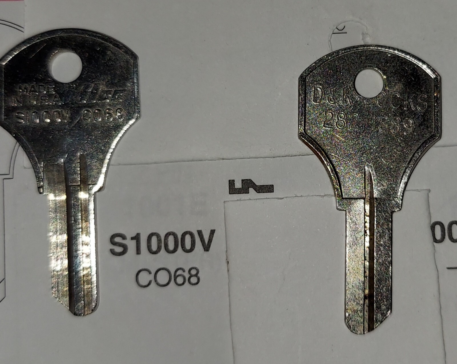 Corbin, CCL, S1000V, 20VS, CO68, S00V, Vintage Key Blank.