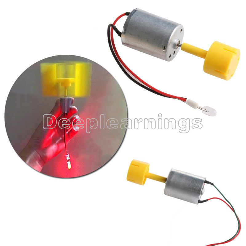 DC Micro Motor Small LED lights Vertical Axis Wind Turbine Generator Blades DP