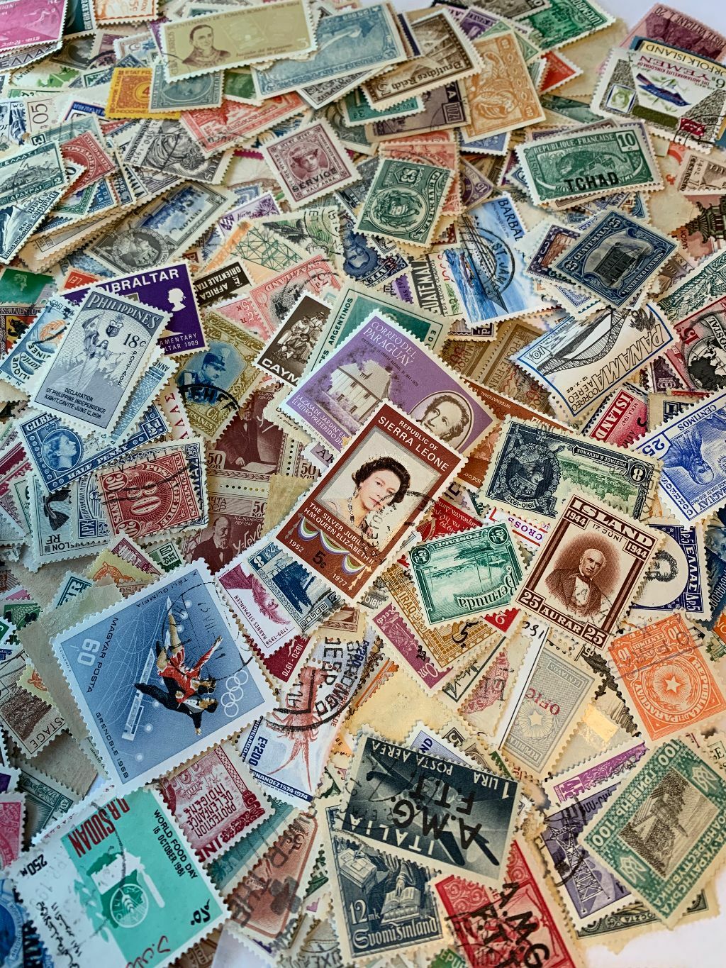 200 Worldwide Stamps Off Paper