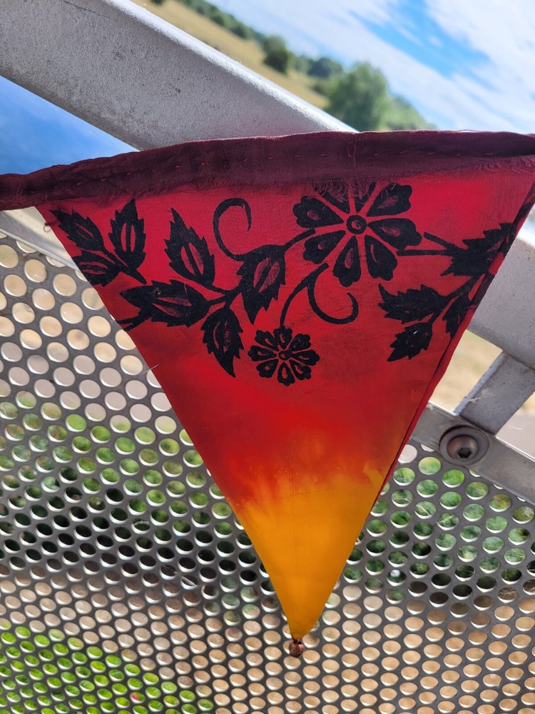 Boho Red/Gold Silk Bunting 3m