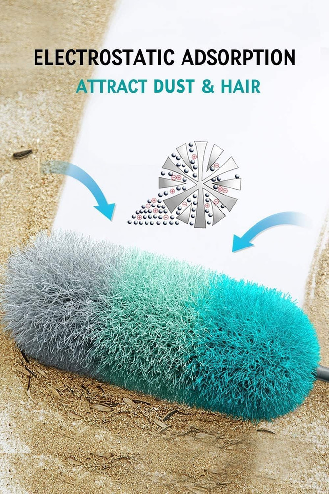 Microfiber Duster with 100" Extendable Pole Bendable Head for Ceiling Fan Dust