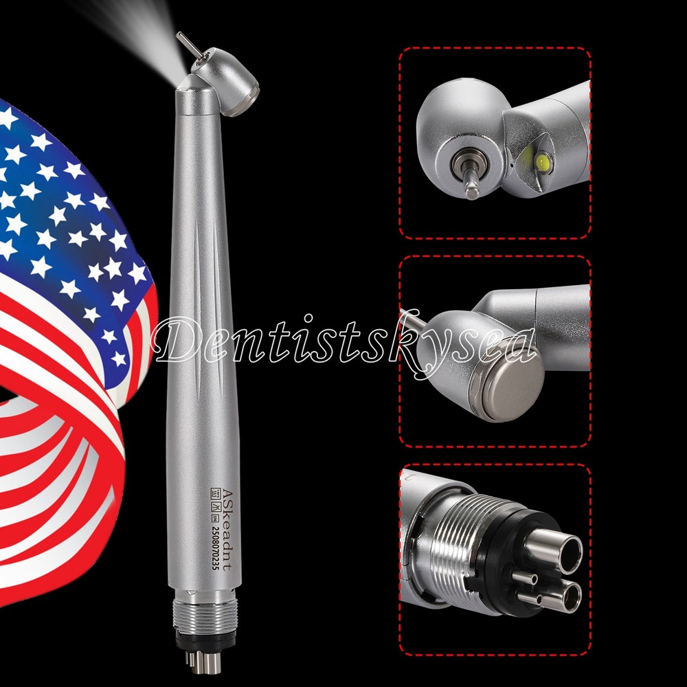 45 Degree Surgical High Speed Handpiece E-generator LED Push Button 4Hole Dental