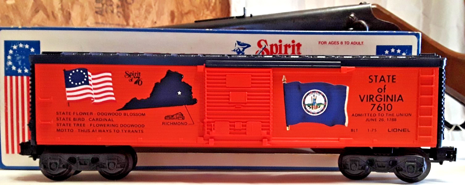 Lionel O Scale Spirit of 76 Commemorative Series State of Virginia 7610 (AA-661