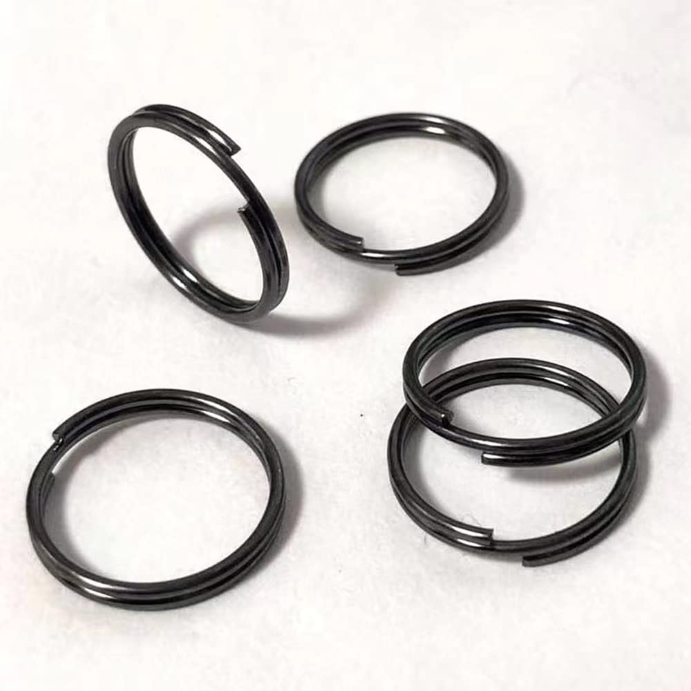100PCS Split Key Rings Bulk for Keychain and Crafts 1”100Pack, gun black