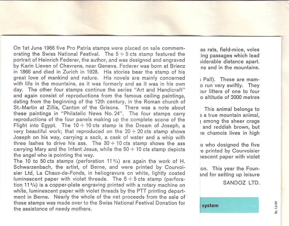 Switzerland Pro Patria 1966 Federer (5) medicine
