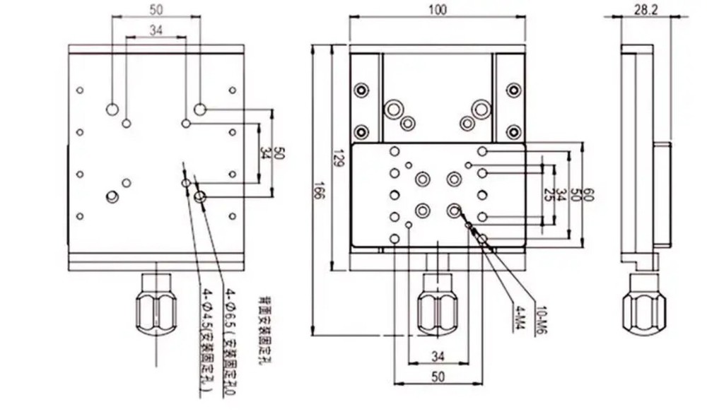 100MM Wide Dovetail Displacement Table Displacement Table X-axis Table
