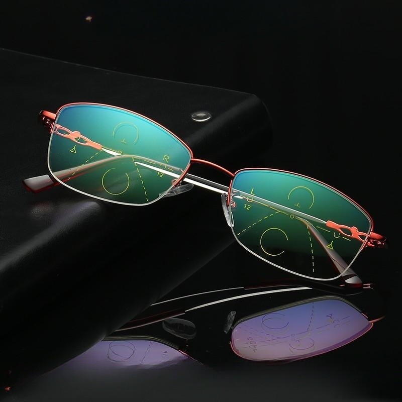 Memory Titanium Anti-Blue-Ray Progressive Multi Focus New Reading Glasses
