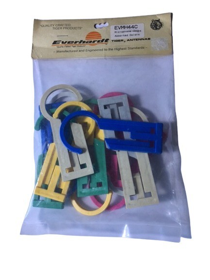 Everhardt EVMH44C -  10 Pak Microphone Hooks, Assorted Colors.