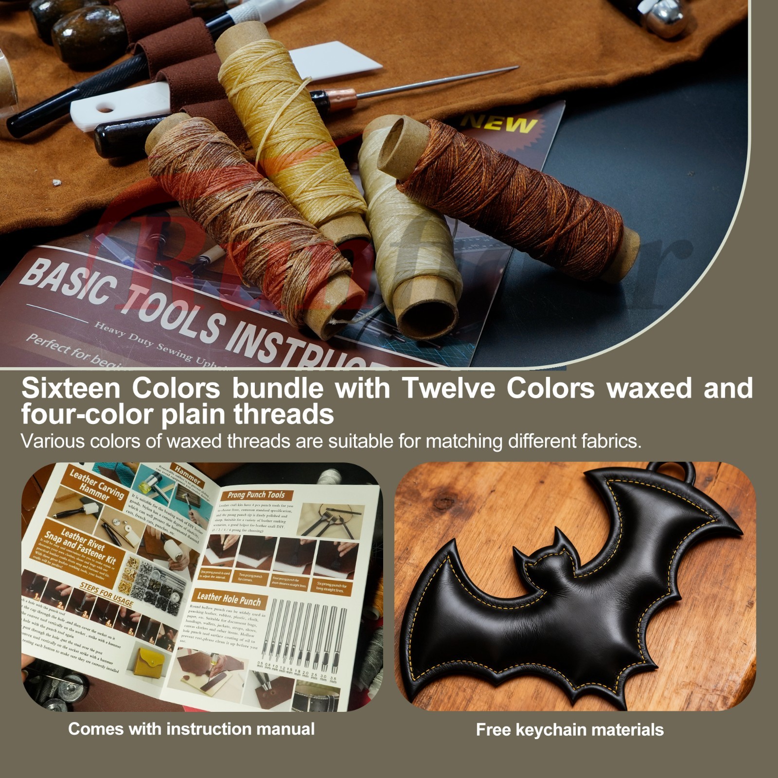 588PCS Professional Leather Working Tool Set, Tools for Leather Craft Enthusias