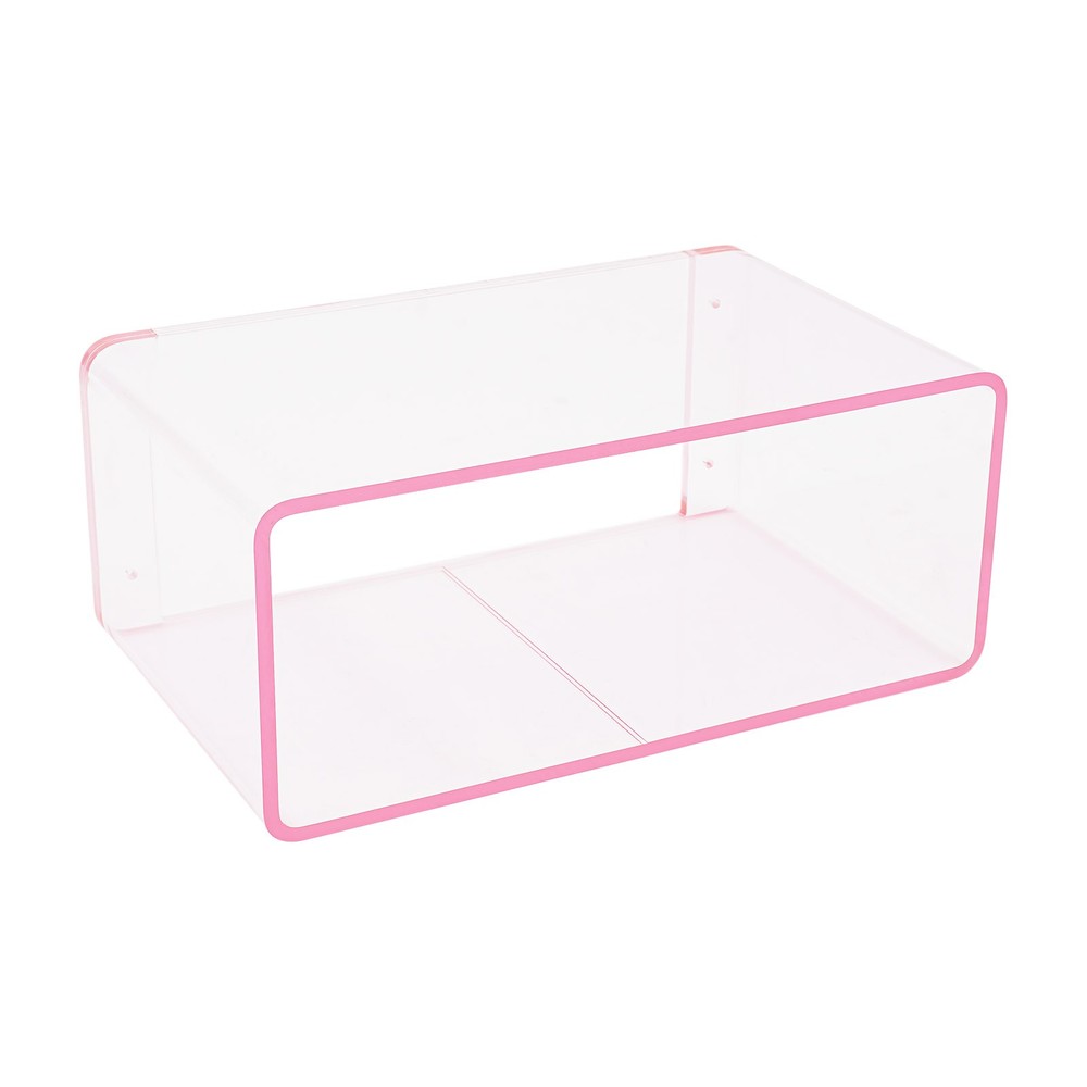 2Tiers Acrylic Wall-Mounted Bedside Table Rectangular Floating Nightstand 3.1kg