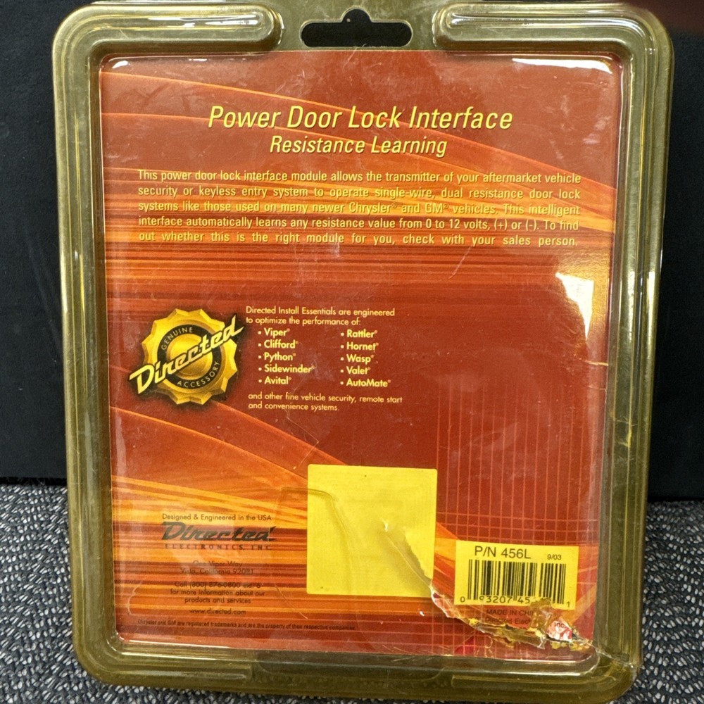 DEI 456L POWER DOOR LOCK INTERFACE Resistance Learning DIRECTED ELECTRONICS NEW