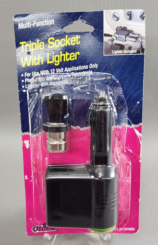 Auto Multi-Function Triple Socket With Lighter, New Open Package, Vintage