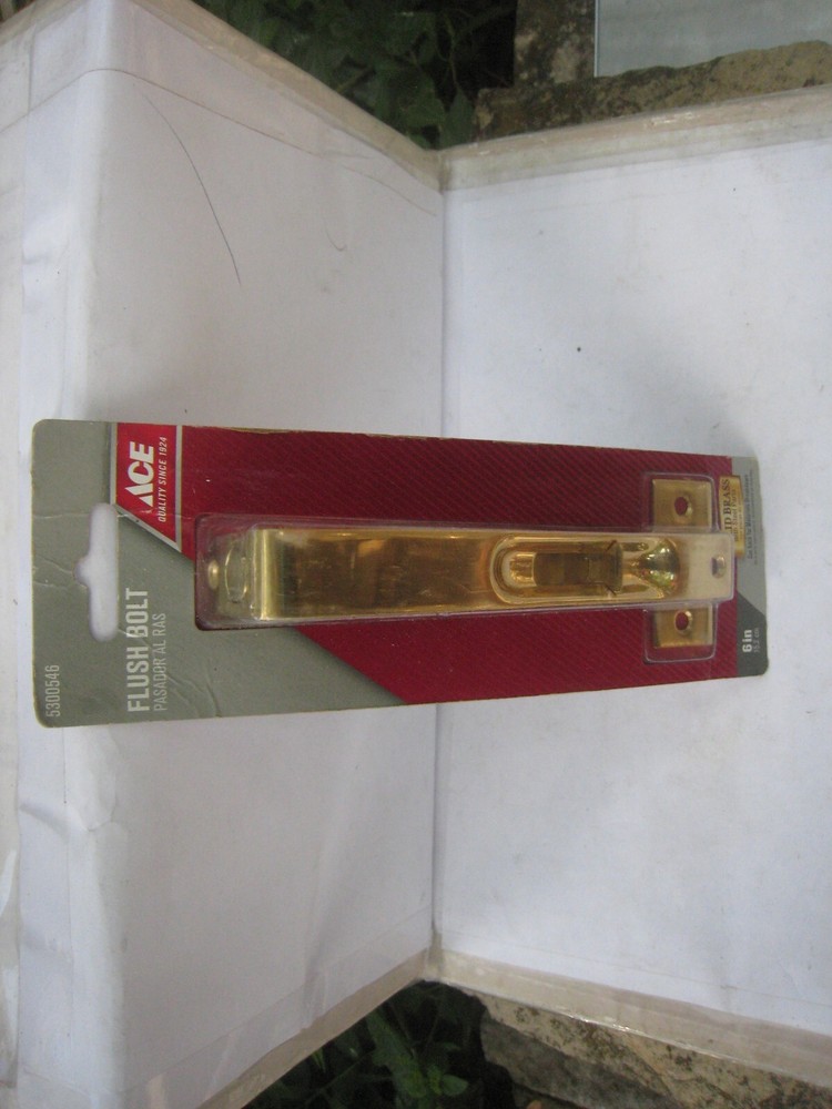 ACE  SOLID BRASS FLUSH BOLT 5300546  6" NEW IN PACKAGE NATIONAL HARDWARE