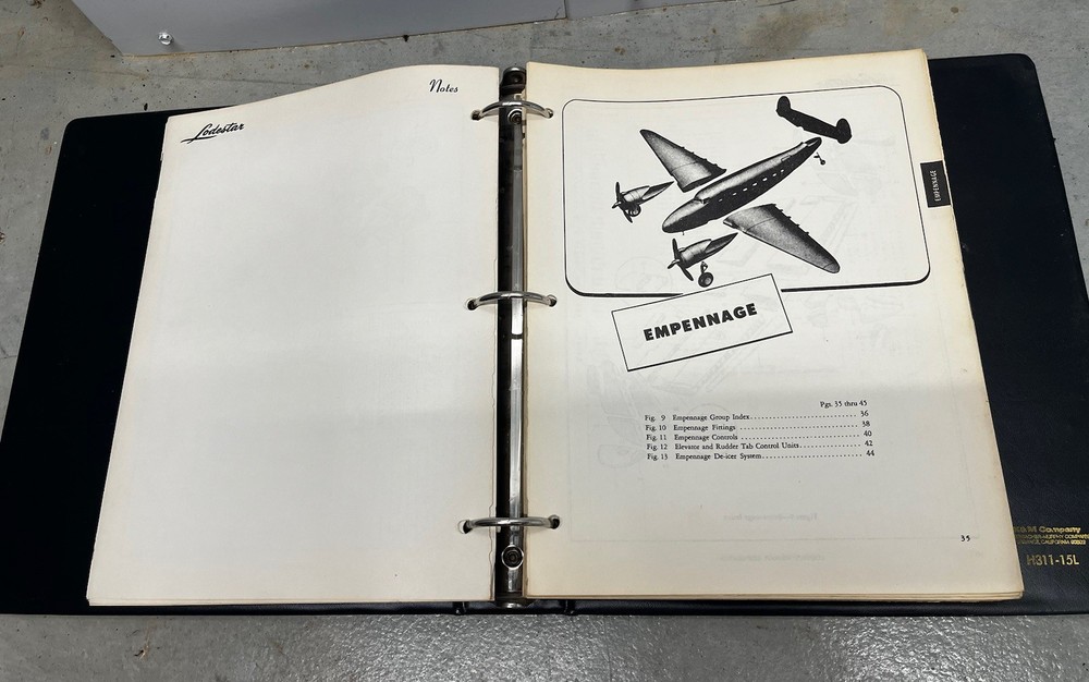 Lockheed Lodestar Model 18 Maintenance Parts Catalog-Original
