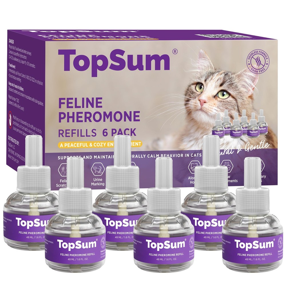 Cat Calming Diffuser Refills - 6 Pheromone Packs to Reduce Stress  Behavior