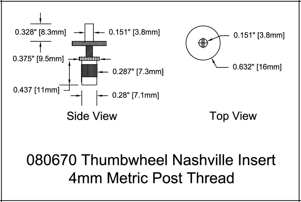 Bridge Thumbwheel set Black 080670BK
