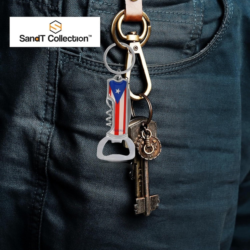 Multifunctional Bottle Opener Keychain Corkscrew Keychains Carribean Countries
