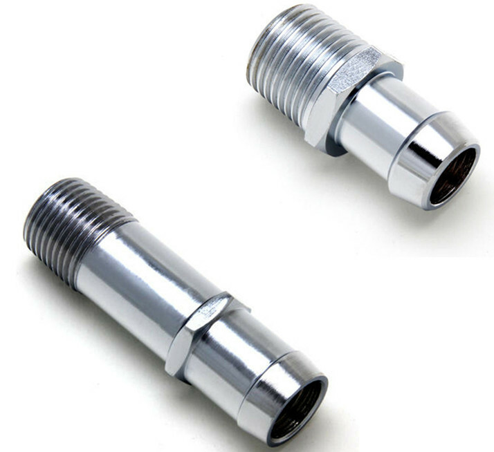 SBC BBC CHEVY HEATER HOSE FITTING SET 3/4" WATER PUMP 5/8" INTAKE CHROMED STEEL