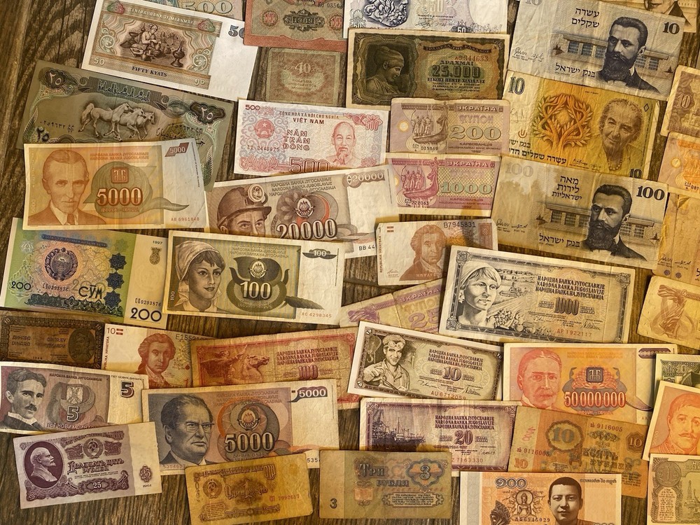Lot Of 45 Different Banknotes Different Countries