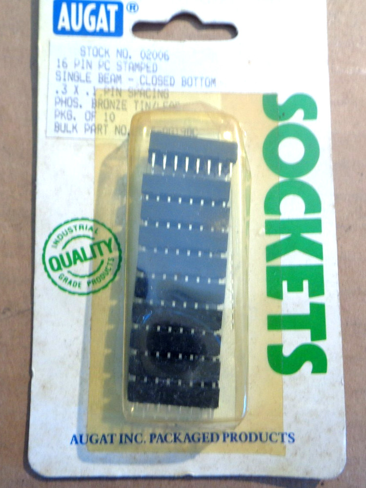 10 pcs. New Augat 02006 16 Pin DIP IC Socket