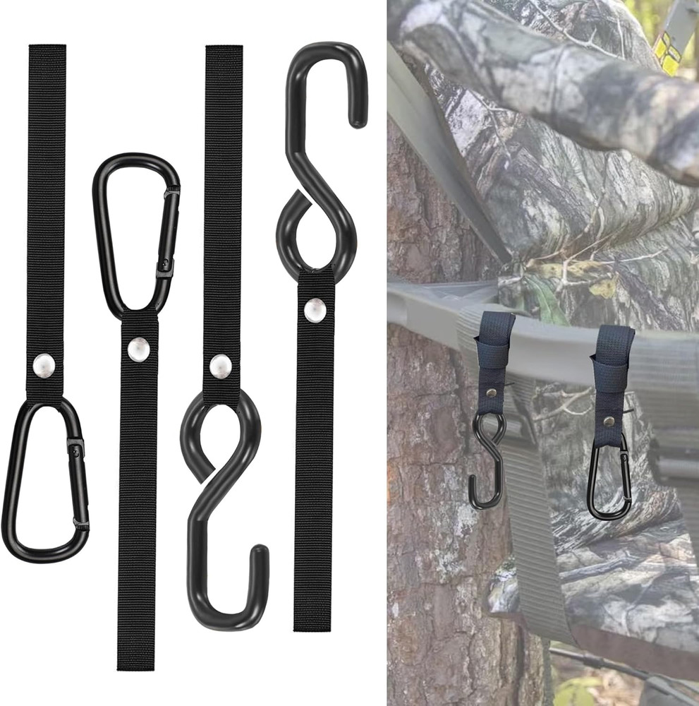 4 Pack Treestand Strap Hooks Heavy Duty Hanging Hooks for Treestand Platform ...