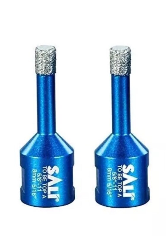 SALI Diamond Core Drill Bits 2pcs (8mm) 5/16" ~ Ceramic, Glass, Bit