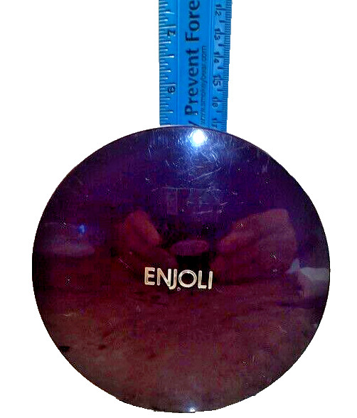 Enjoli Perfume Dusting Powder Empty Container w/ Puff Vintage 4 oz