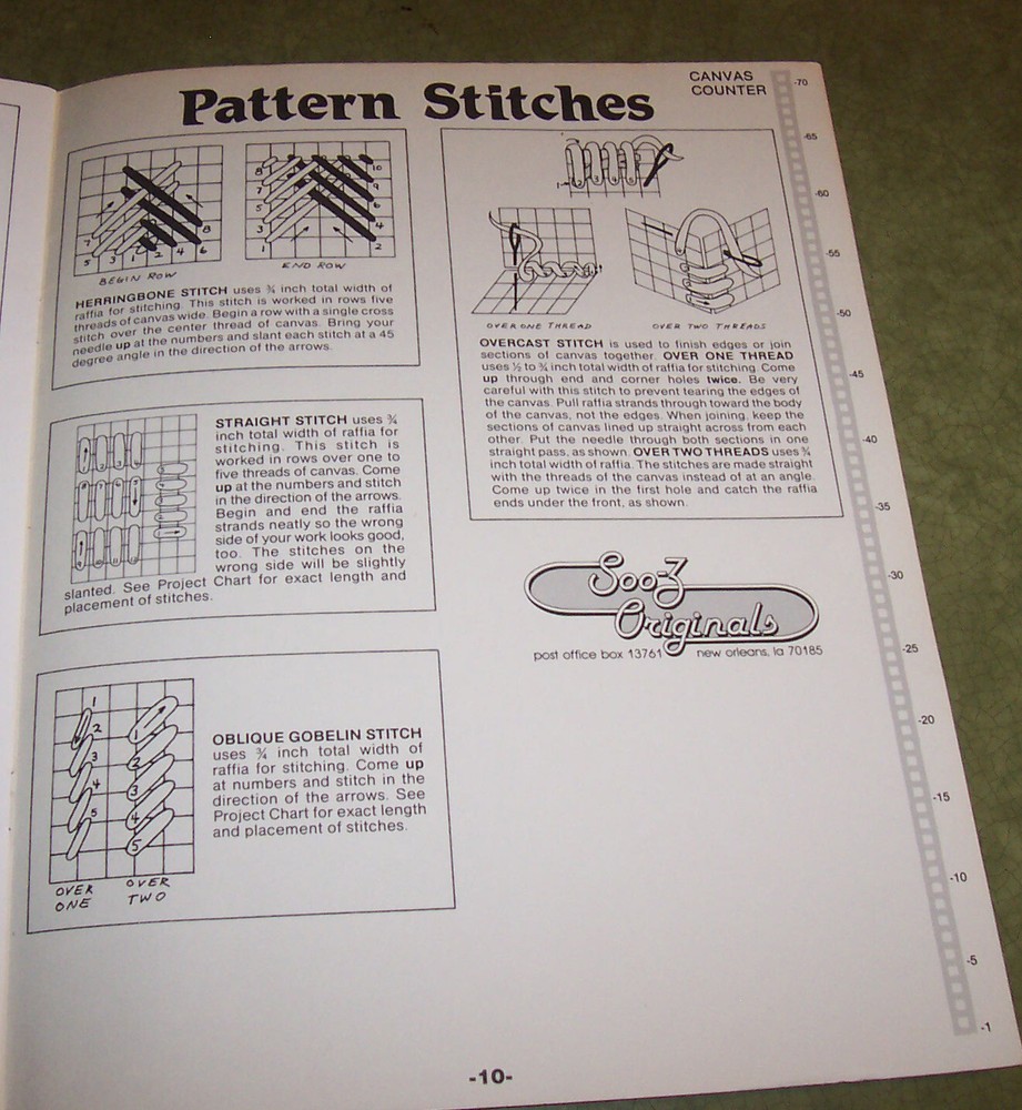 Needlepoint Basketry Craft Booklet - (7) Projects w Plastic Canvas & Raffia 1983