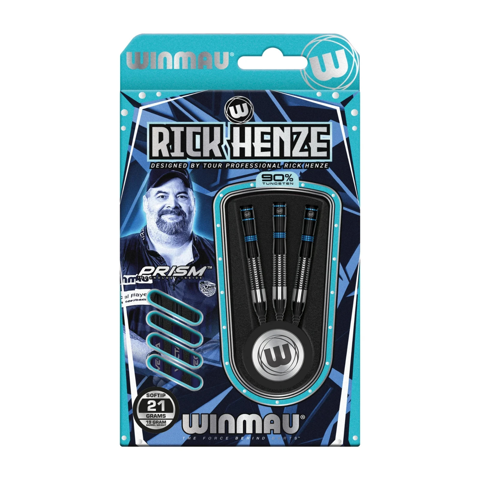 WINMAU RICK HENZE SOFT TIP DARTS 21 GRAM 90% TUNGSTEN SHIP FREE FREE BONUS #2718