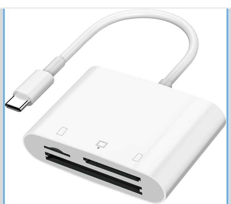 3 Slot CF Micro SD Card Reader USB C for iPhone15 Android Phone iPad Mac Laptop
