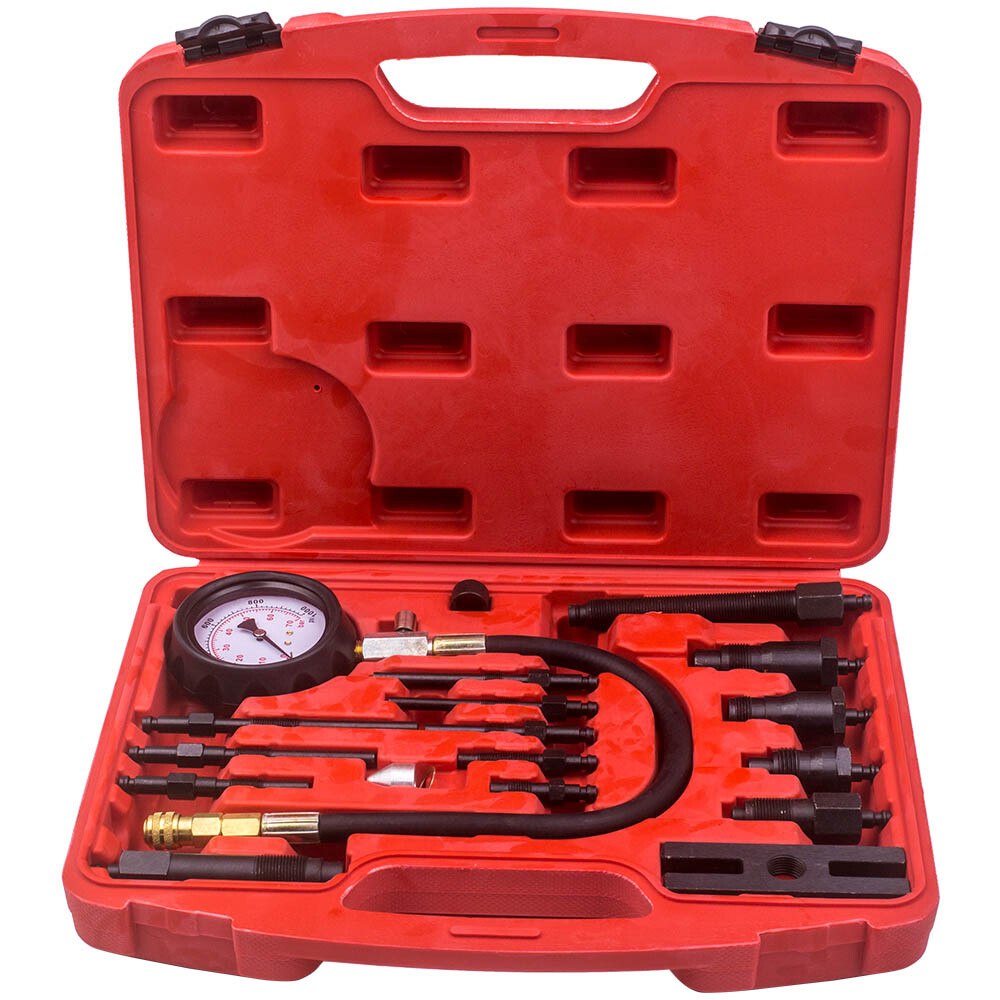 Diesel Engine Compression Gauge Tester Cylinder Pressure Test Injector Adaptor