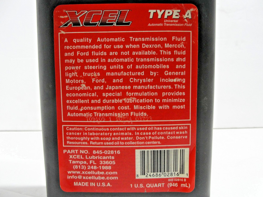 XCEL Type A Universal Automatic Transmission Fluid 1 U.S. Quart (946 mL)