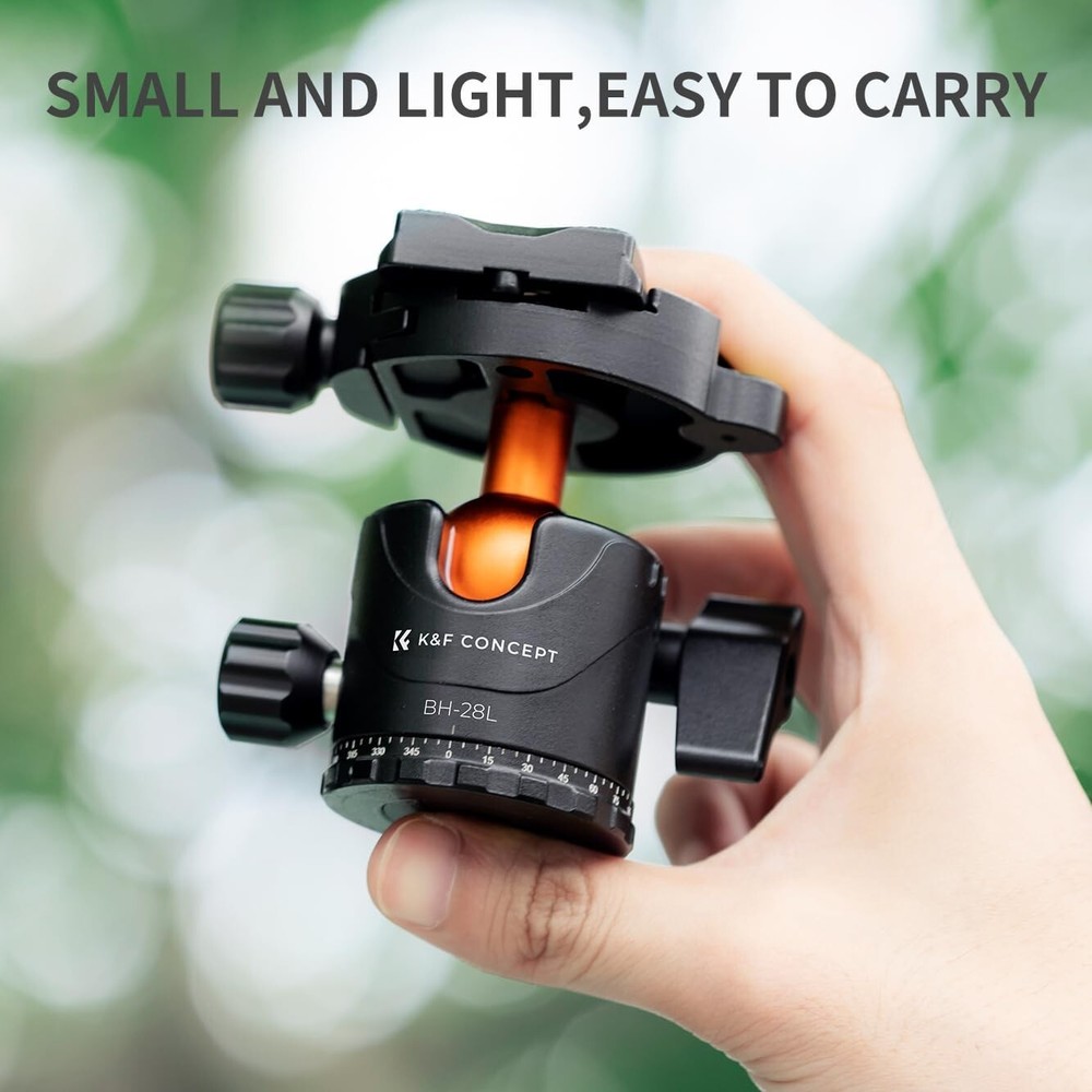 Versatile 360° Tripod Ball Head with Quick Release Plate for DSLRs & Camcorders