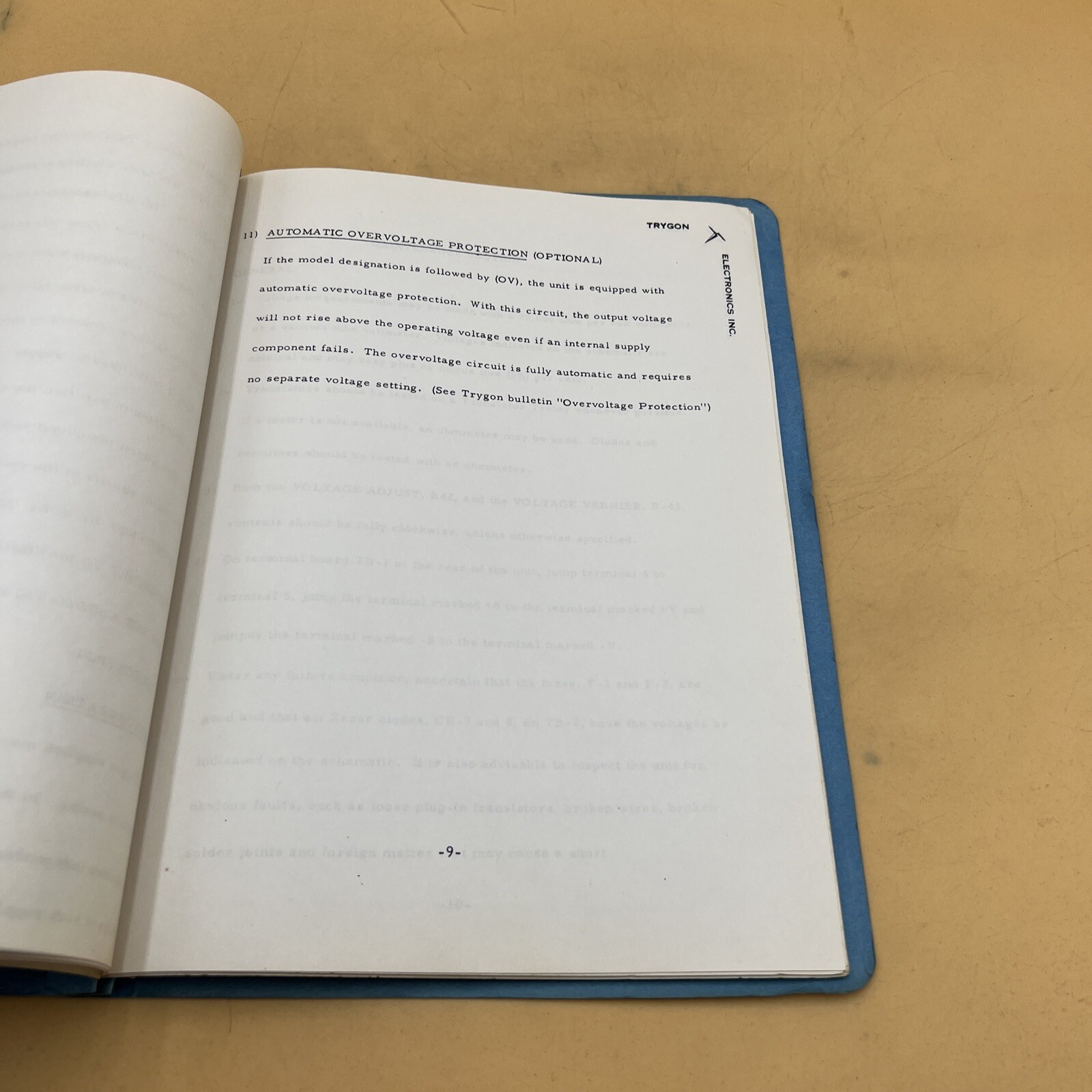 1965 Trygon Electronics Model HR10-750 XX Instruction & Maintenance Manual Book