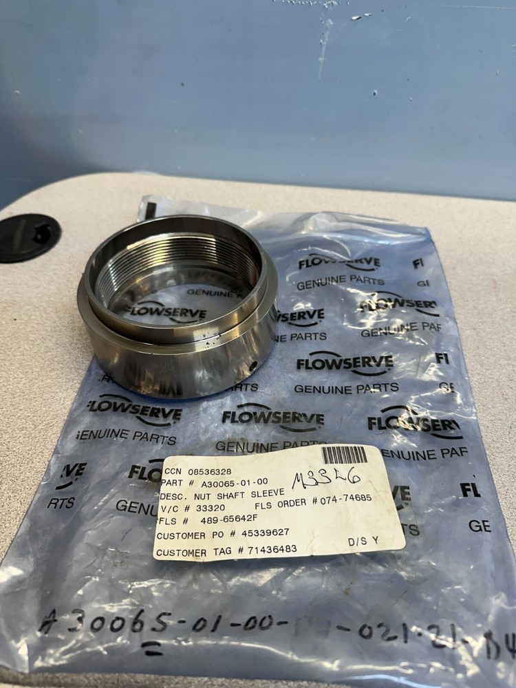 FLOWSERVE A30065-01-00 COMPRESSION NUT, NEW FREE SHIPPING